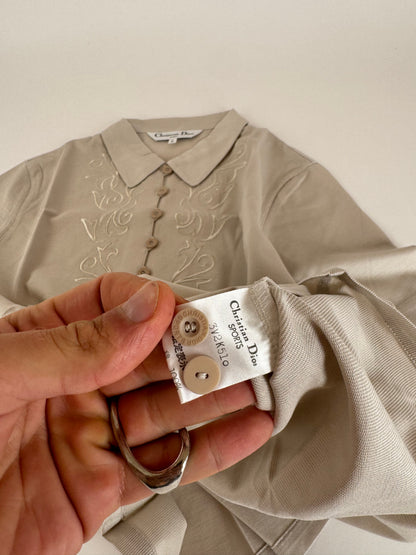 Vintage Dior Poloshirt Silver L