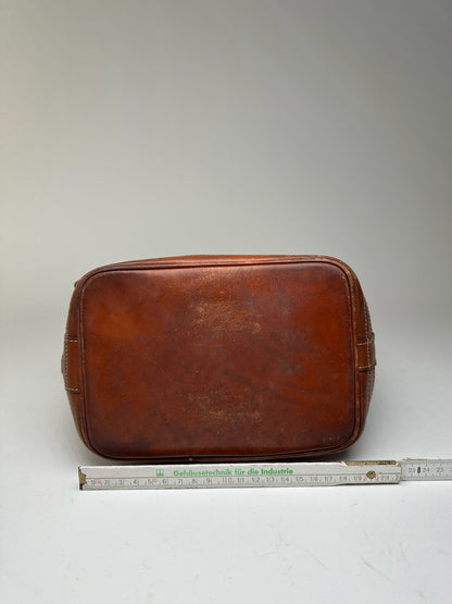 Vintage Celine Paris Leather Monogram Sac Seau Bag brown