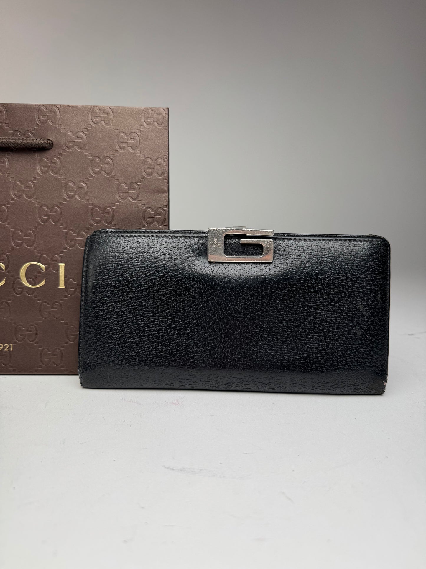 Vintage Gucci leather wallet black