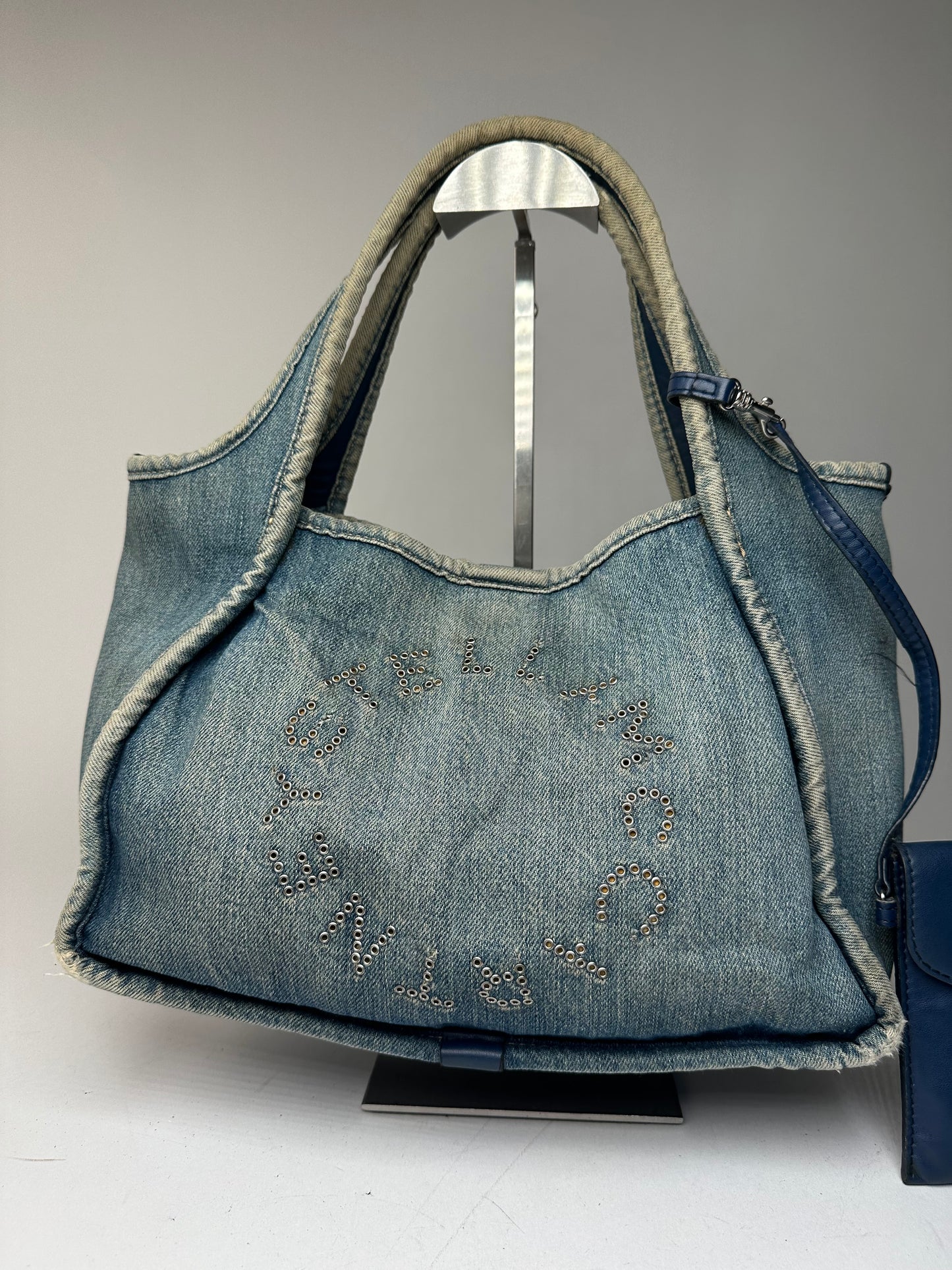 Vintage Stella Mc Cartney Denim Vegan Leather Bag Blue