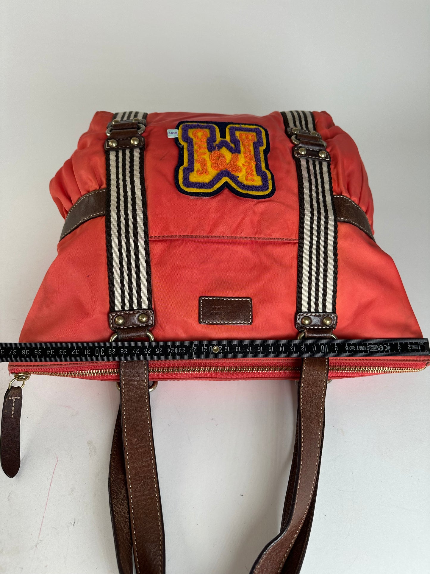 Vintage Burberry Nylon Leather Bag Red Brown