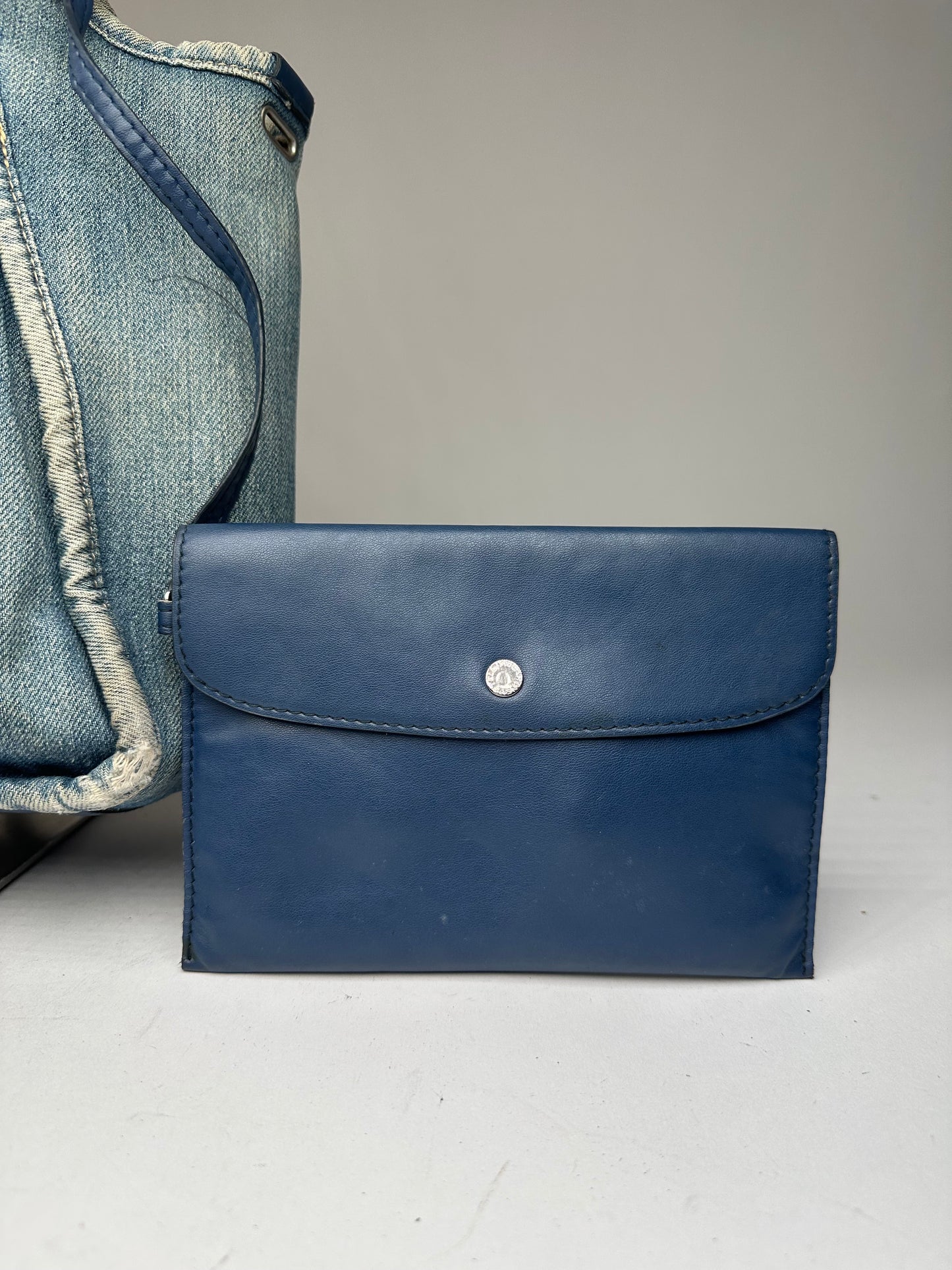 Vintage Stella Mc Cartney Denim Vegan Leather Bag Blue