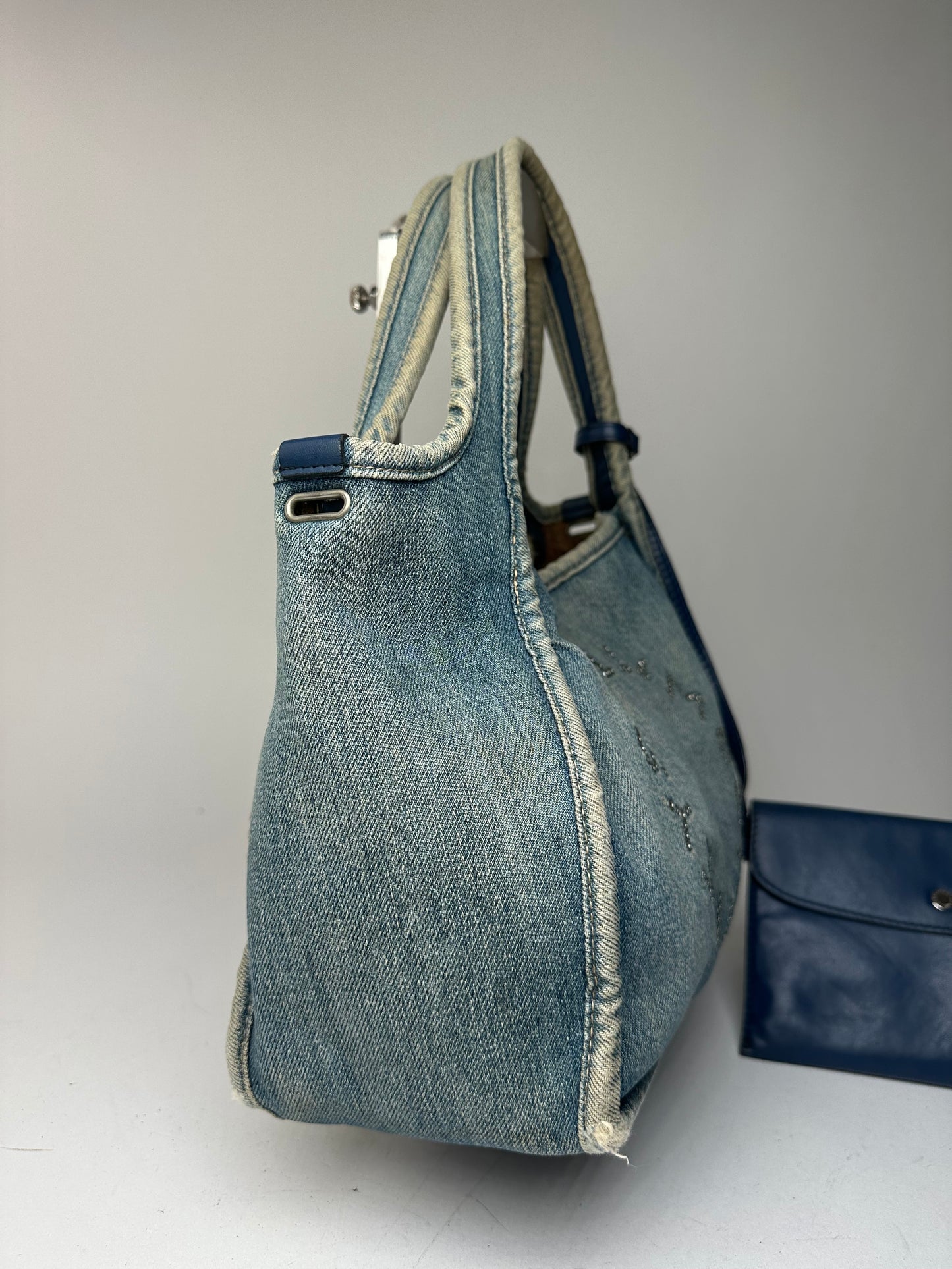 Vintage Stella Mc Cartney Denim Vegan Leather Bag Blue