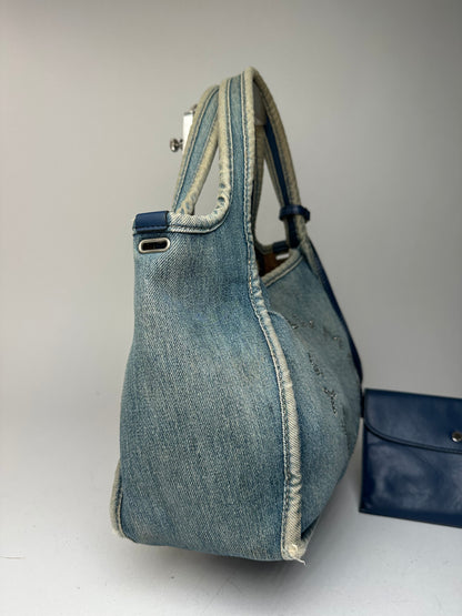 Vintage Stella Mc Cartney Denim Vegan Leather Bag Blue