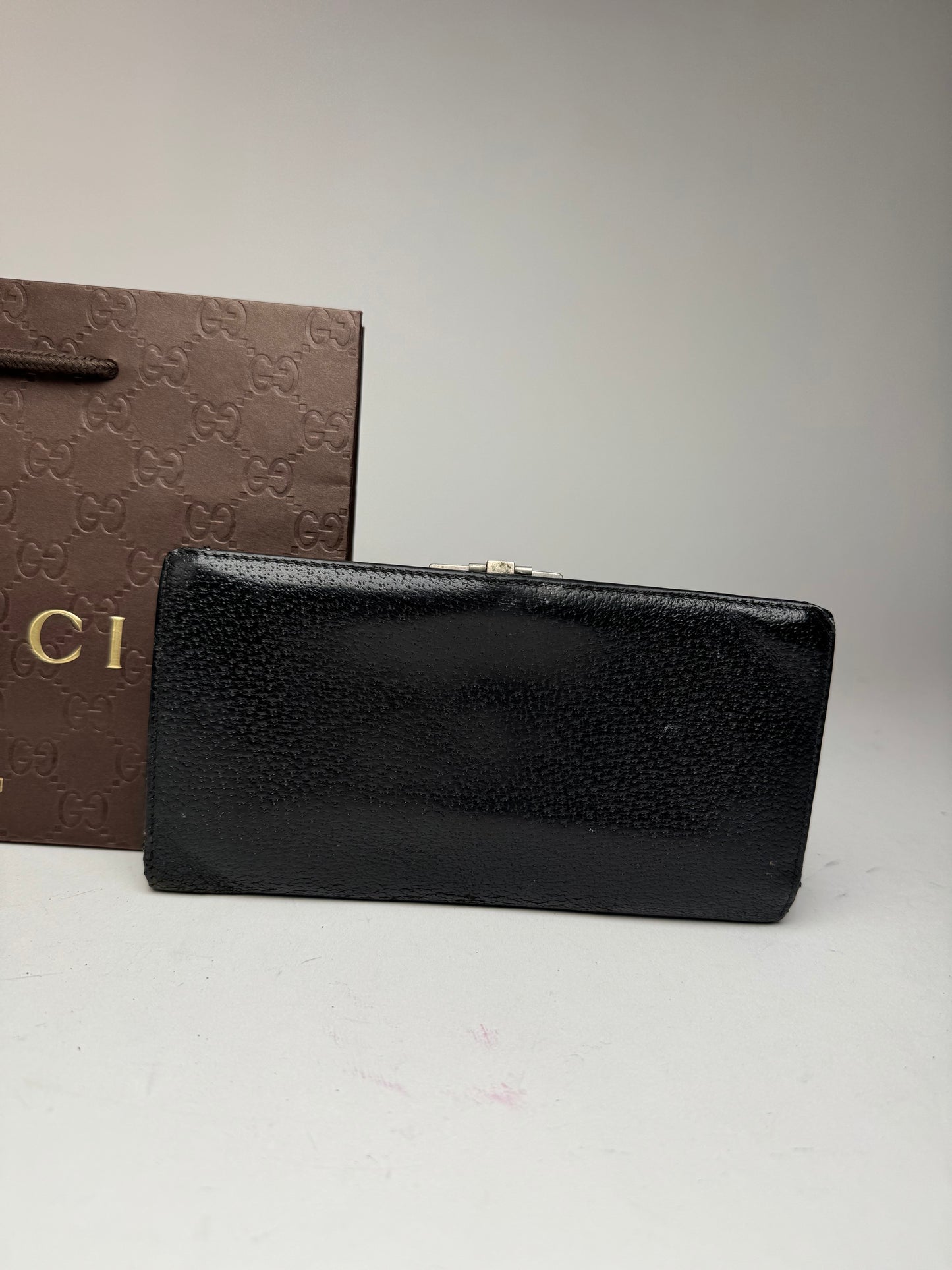 Vintage Gucci leather wallet black