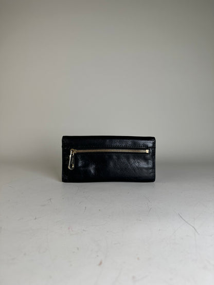 Vintage Chloe Leather Wallet Black Silver