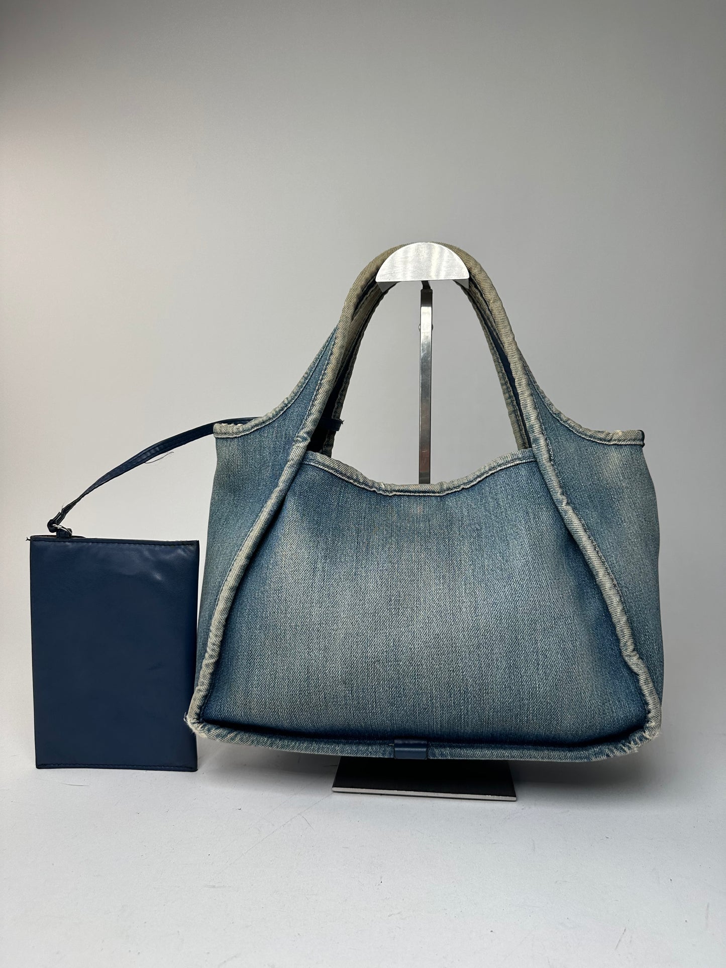 Vintage Stella Mc Cartney Denim Vegan Leather Bag Blue
