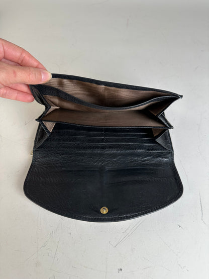 Vintage Chloe Leather Wallet Black Silver