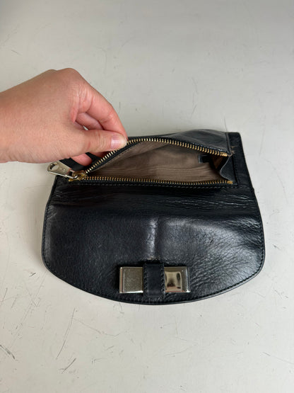 Vintage Chloe Leather Wallet Black Silver
