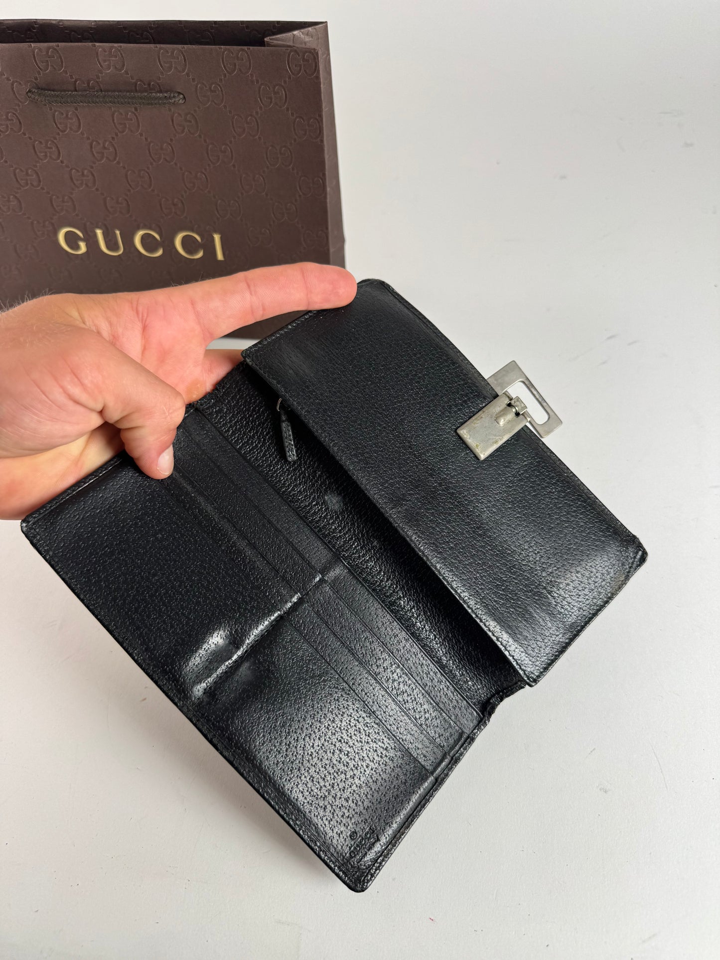 Vintage Gucci leather wallet black