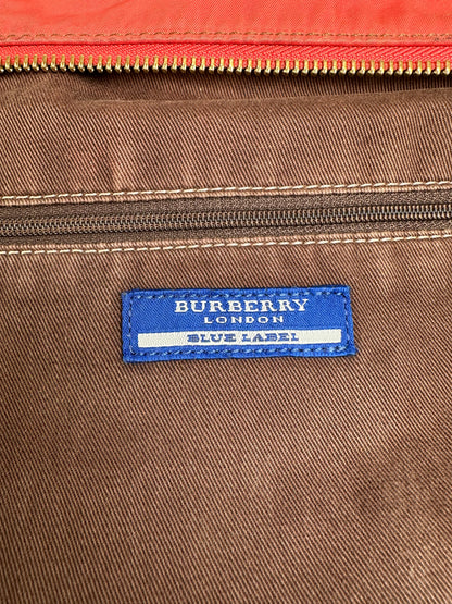 Vintage Burberry Nylon Leather Bag Red Brown