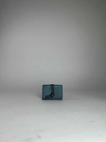 Vintage Chloe Grained Leather Compact Wallet Dusty Blue
