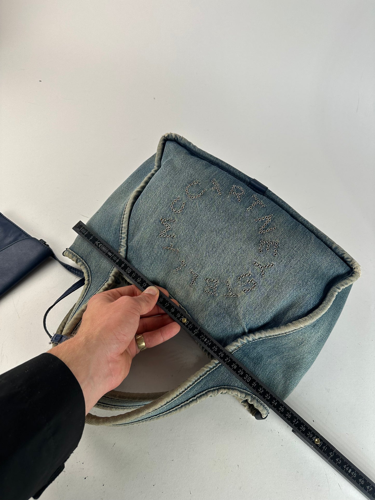 Vintage Stella Mc Cartney Denim Vegan Leather Bag Blue