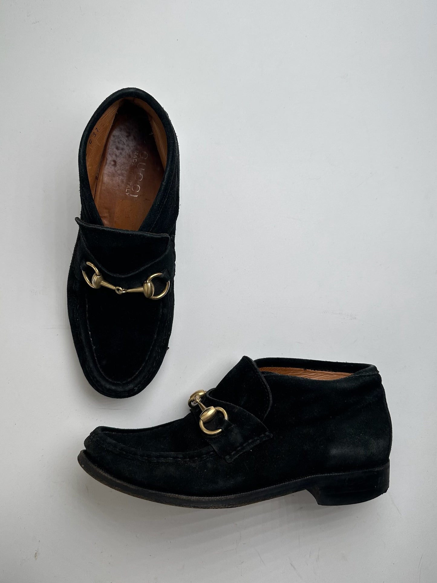 Vintage Gucci Horsebit Suese shoes black