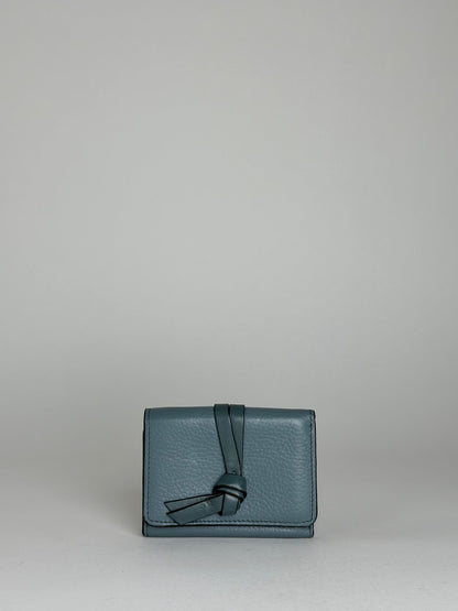 Vintage Chloe Grained Leather Compact Wallet Dusty Blue