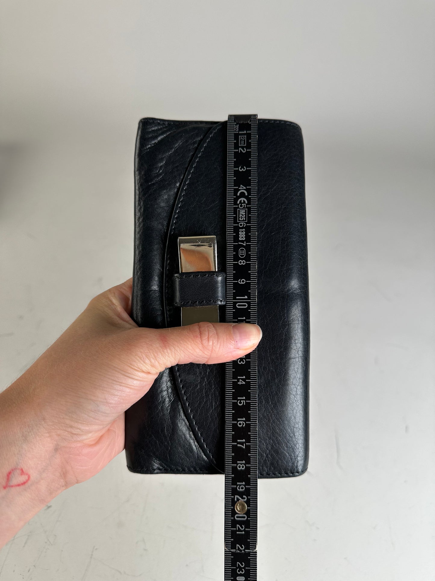 Vintage Chloe Leather Wallet Black Silver