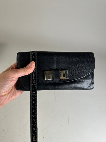 Vintage Chloe Leather Wallet Black Silver