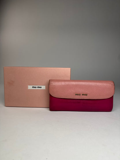Vintage Miu Miu Leather Wallet Pink