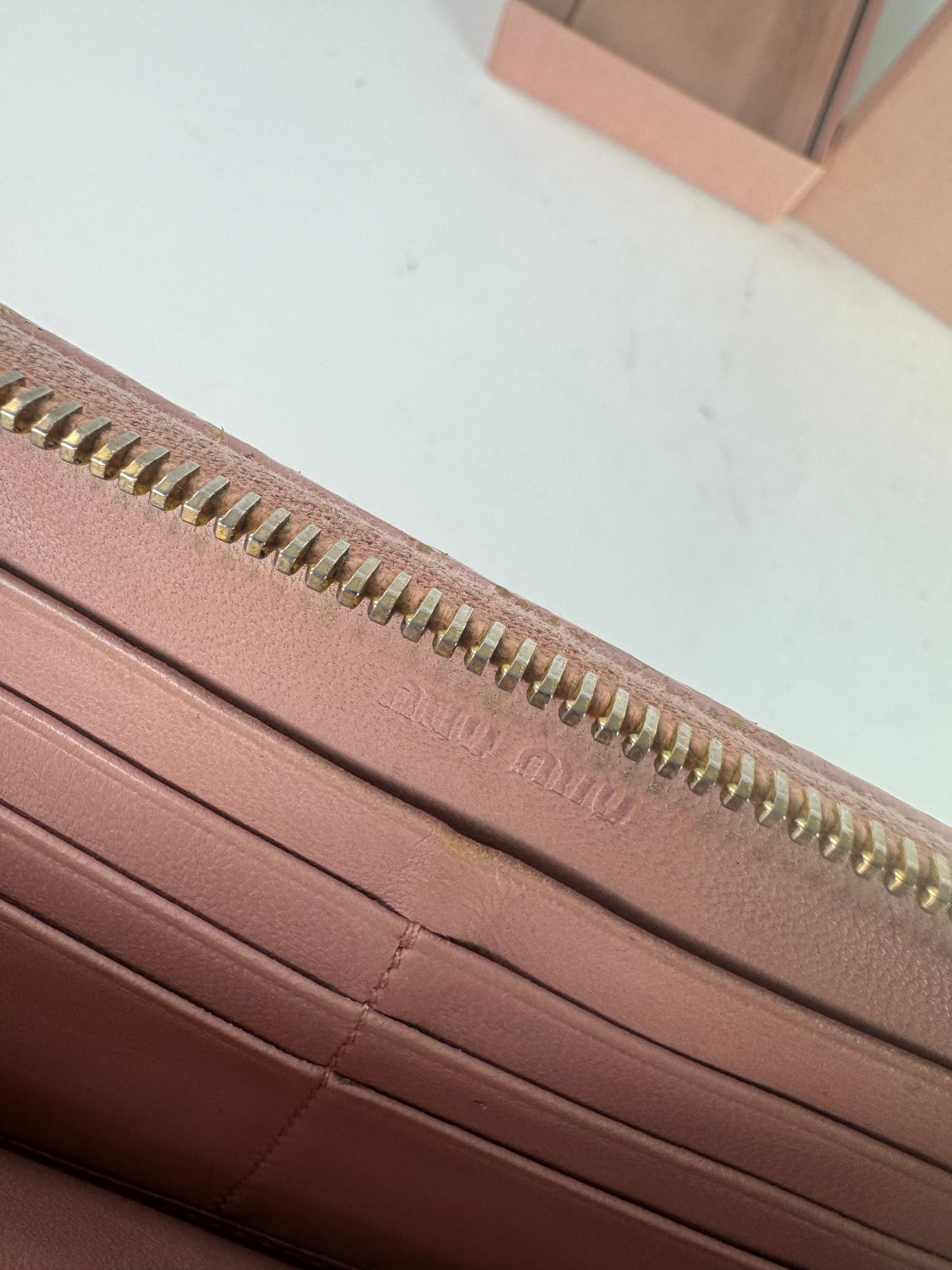 Vintage Miu Miu Leather Wallet Pink