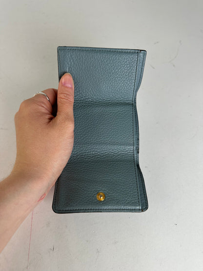 Vintage Chloe Grained Leather Compact Wallet Dusty Blue