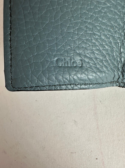 Vintage Chloe Grained Leather Compact Wallet Dusty Blue