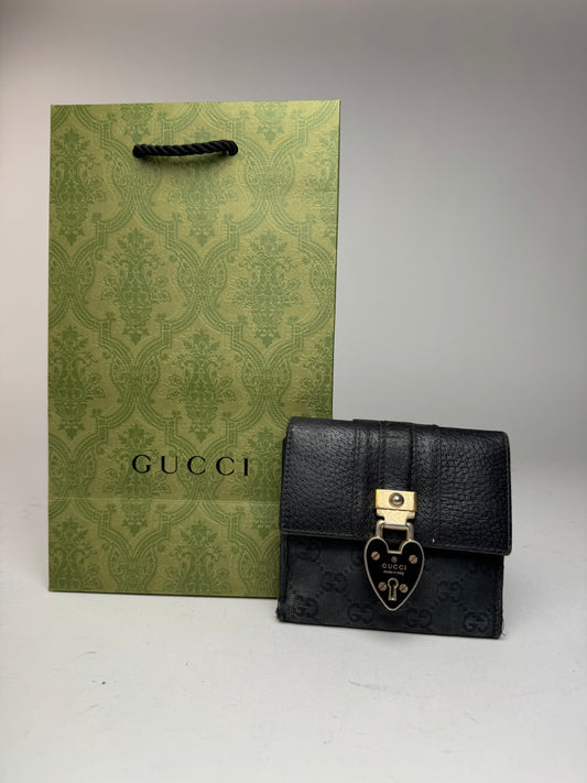 Vintage Gucci Monogram Leather wallet black