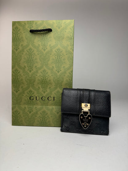 Vintage Gucci Monogram Leather wallet black
