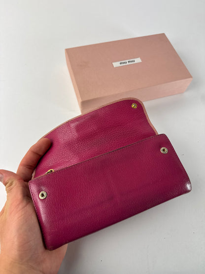 Vintage Miu Miu Leather Wallet Pink