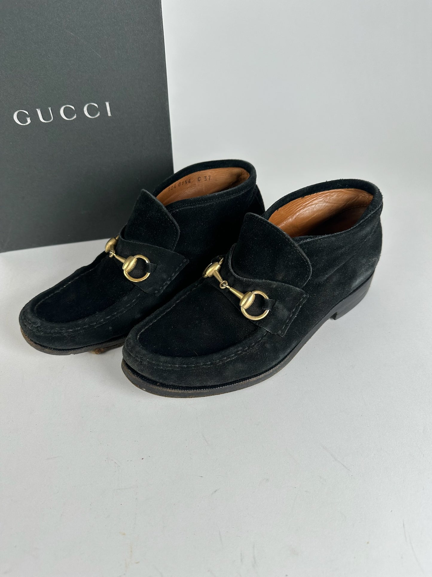 Vintage Gucci Horsebit Suese shoes black