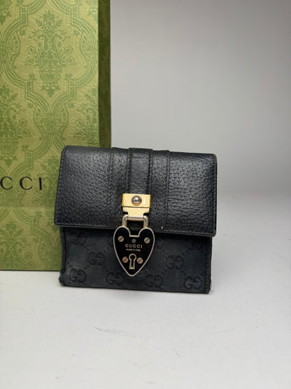 Vintage Gucci Monogram Leather wallet black