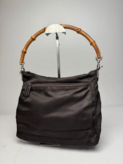 Vintage Gucci Bamboo Top Handle Bag Brown