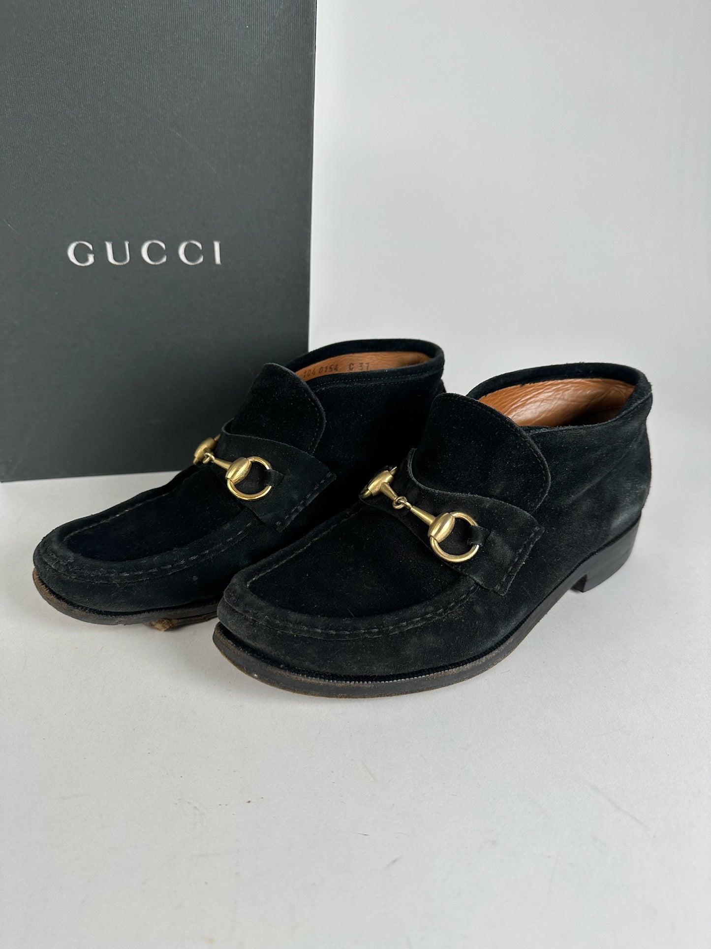 Vintage Gucci Horsebit Suese shoes black