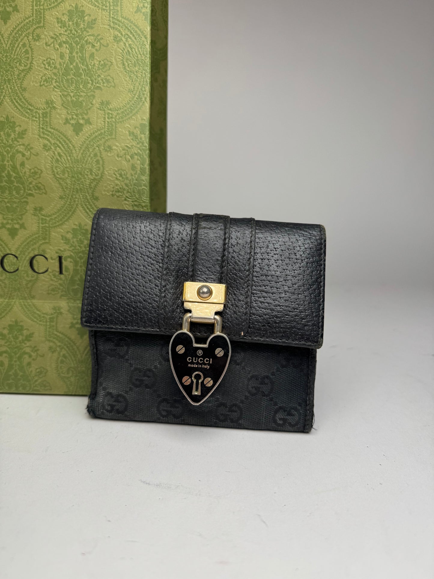 Vintage Gucci Monogram Leather wallet black