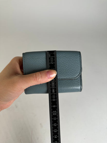 Vintage Chloe Grained Leather Compact Wallet Dusty Blue