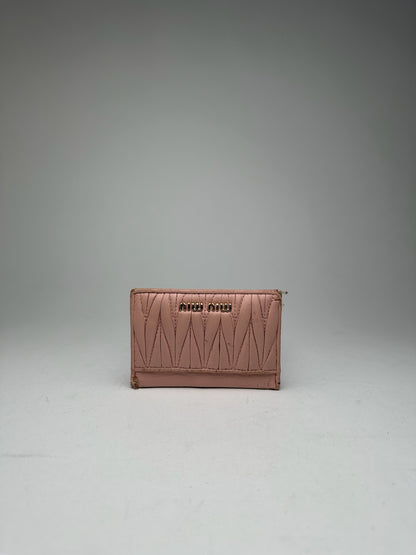 Vintage Miu Miu Leather Card Holder Pink