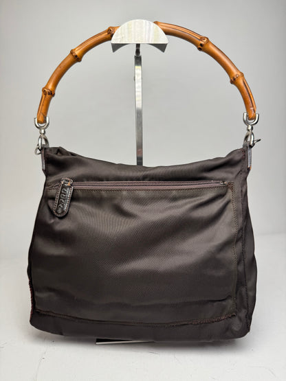 Vintage Gucci Bamboo Top Handle Bag Brown