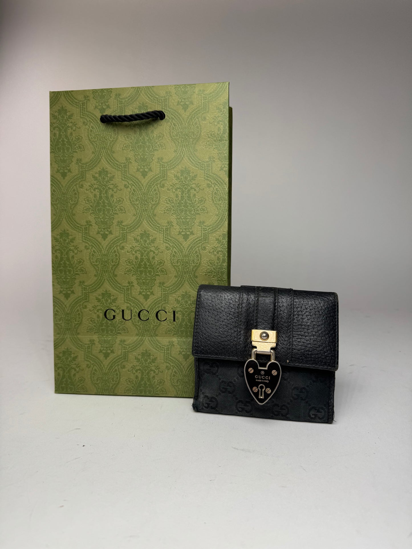 Vintage Gucci Monogram Leather wallet black