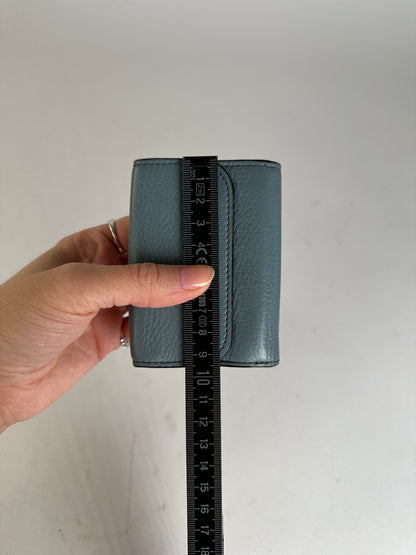 Vintage Chloe Grained Leather Compact Wallet Dusty Blue