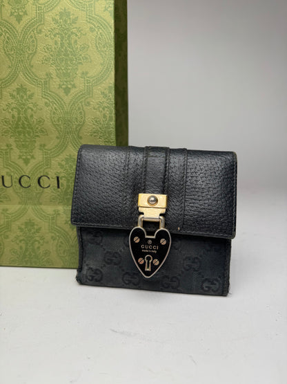 Vintage Gucci Monogram Leather wallet black