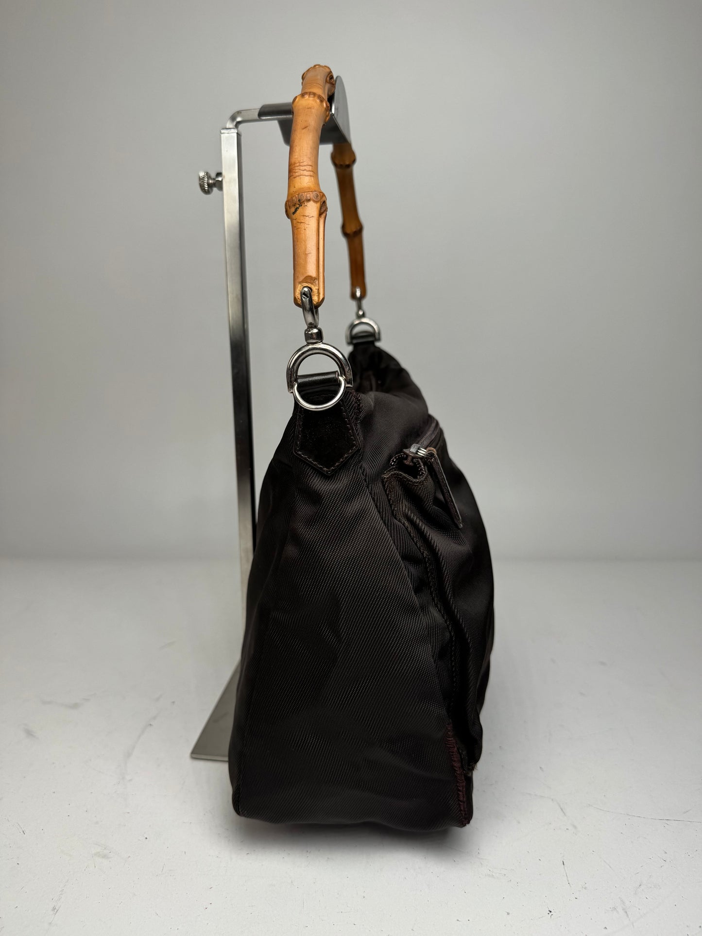 Vintage Gucci Bamboo Top Handle Bag Brown