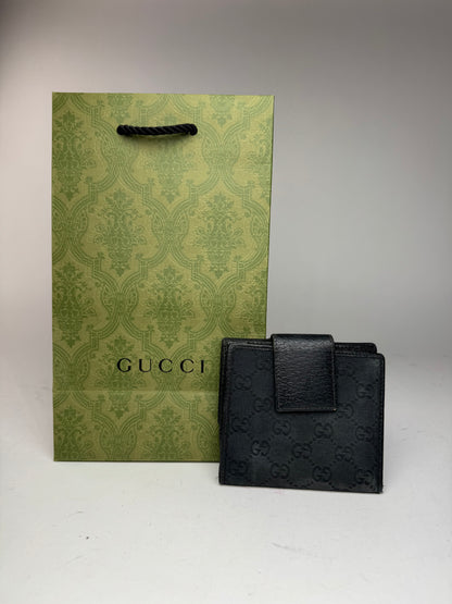Vintage Gucci Monogram Leather wallet black