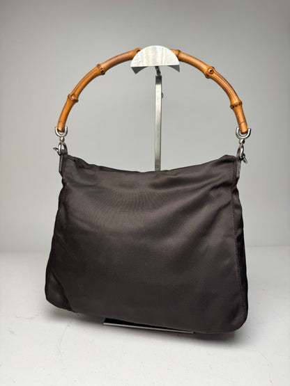 Vintage Gucci Bamboo Top Handle Bag Brown