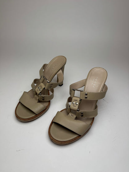 Vintage Gucci Leather Pumps Beige 37