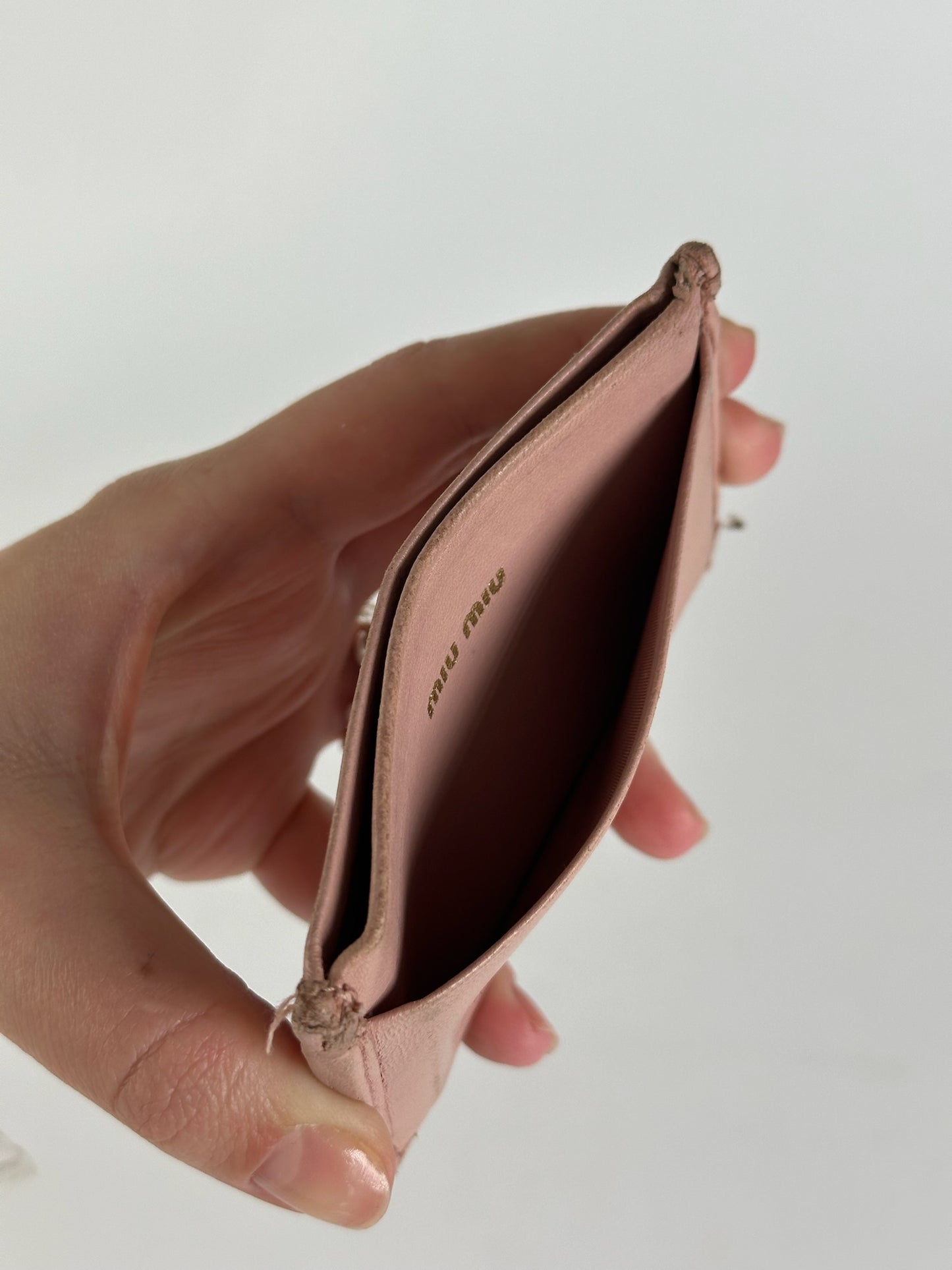 Vintage Miu Miu Leather Card Holder Pink