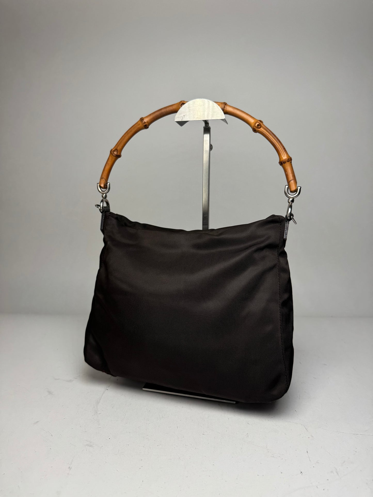 Vintage Gucci Bamboo Top Handle Bag Brown