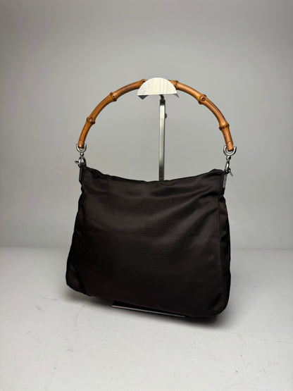 Vintage Gucci Bamboo Top Handle Bag Brown