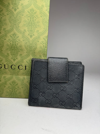 Vintage Gucci Monogram Leather wallet black