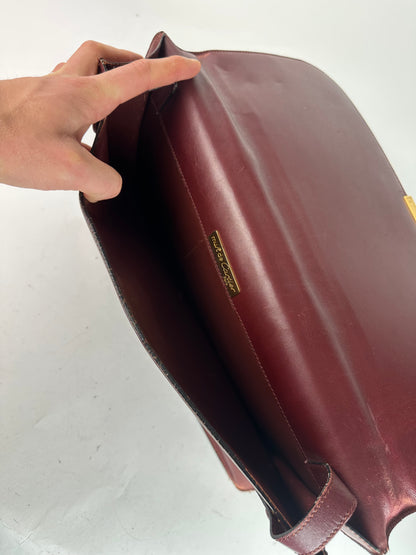 Vintage Cartier Burgundy Leather Satchel
