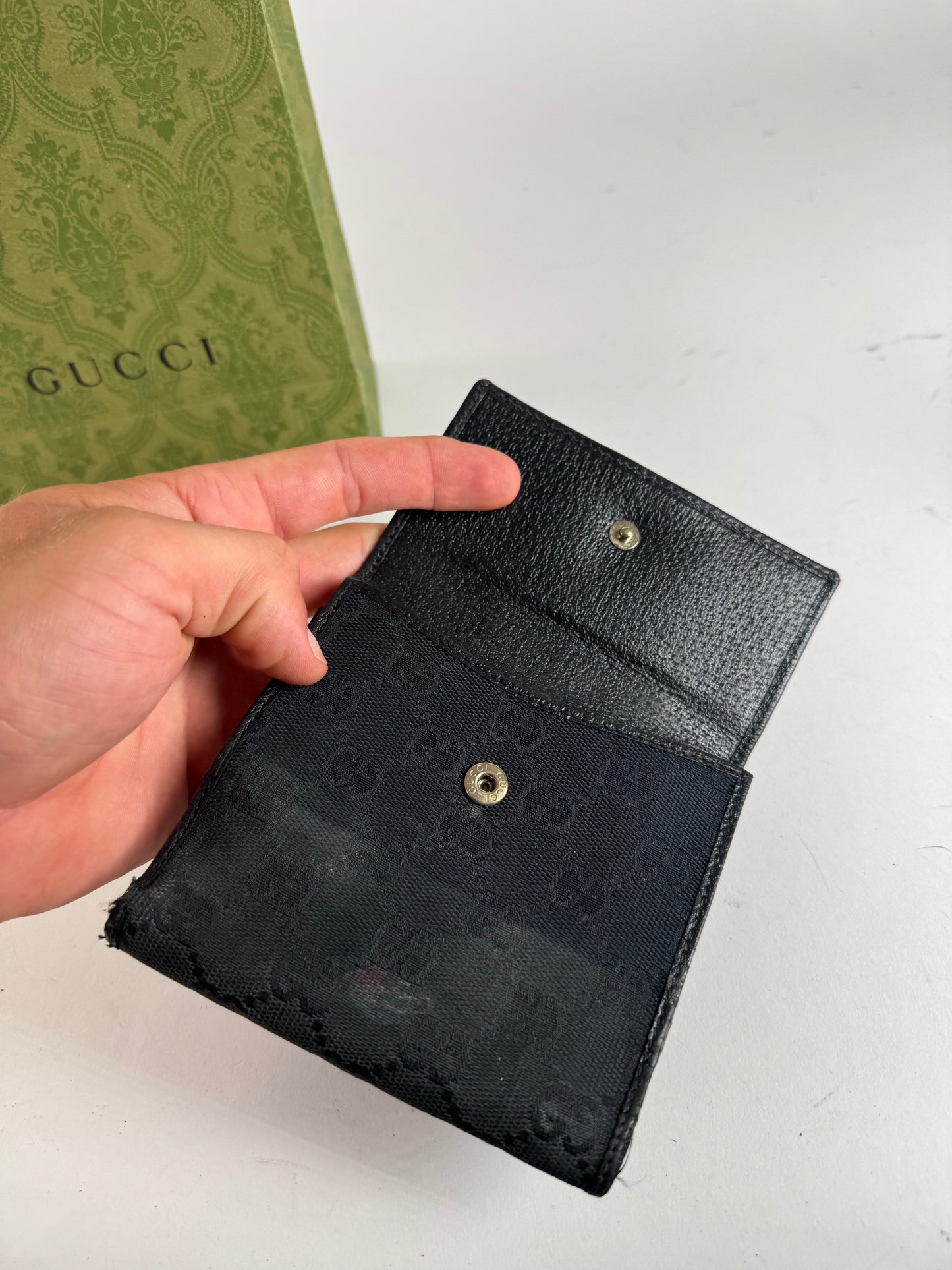 Vintage Gucci Monogram Leather wallet black