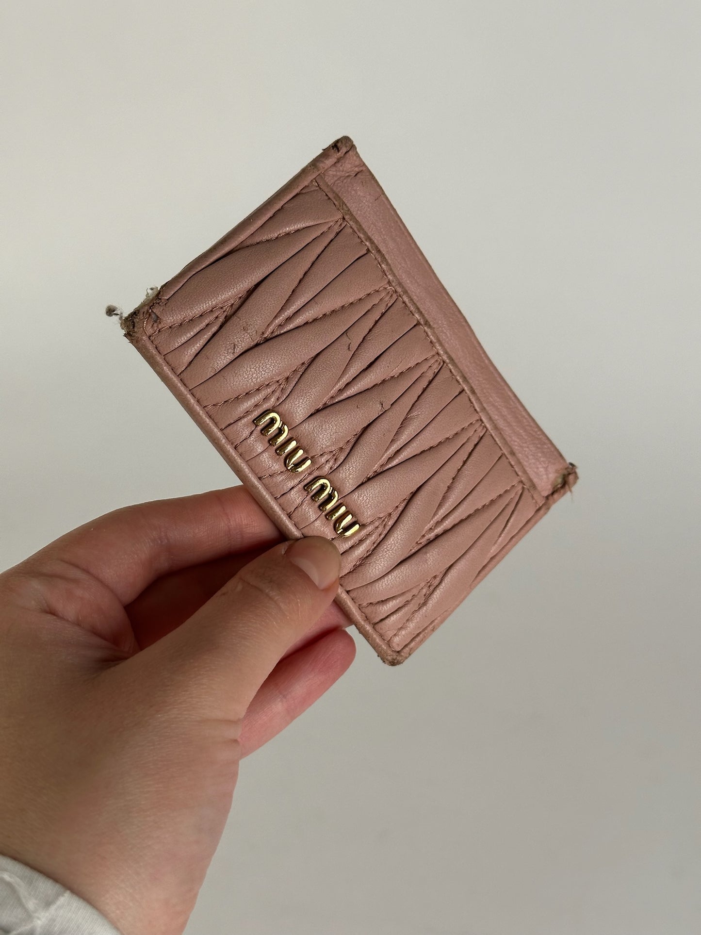 Vintage Miu Miu Leather Card Holder Pink